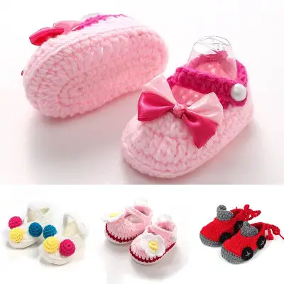 Cute Baby Knitted Shoes Weaving Wool Soft Comfortable Bottom Newborn Baby Girl Boy Shoes Creative Handmade Toddler Infant Shoes 0-6 monthes newborn baby girl shoes new born baby boy shoes