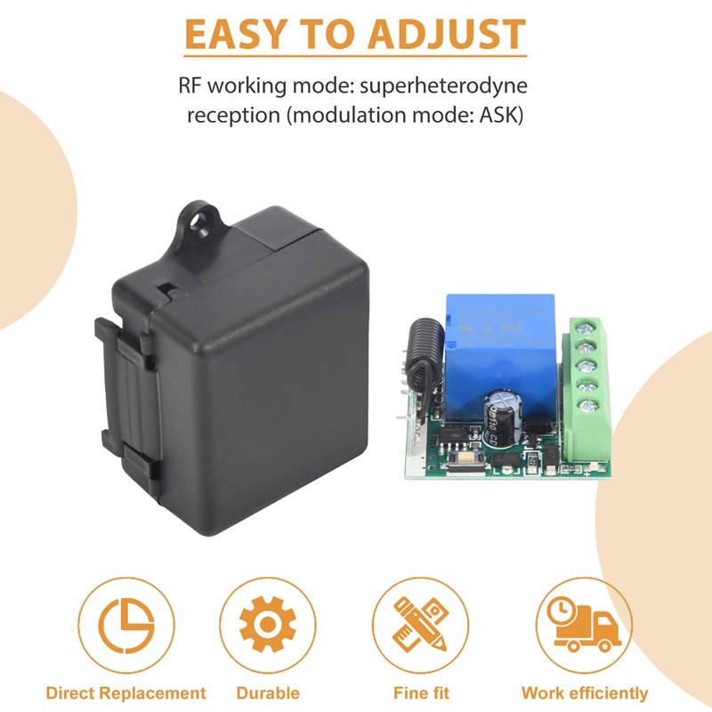DC 12V 1CH 433MHz Universal Wireless Remote Control Switch RF Relay Receiver 433 MHz Transmitter Button Module Diy Kit