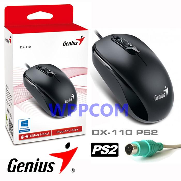 เม้าส์ Mouse PS2 Genius รุ่น DX-110 Optical PS/2 สีดำ Black