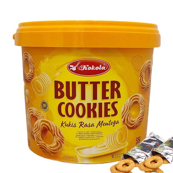 Kokola บัตเตอร์คุกกี้ คุกกี้ รสเนย 400กรัม Butter Cookies ถังใหญ่จัมโบ้