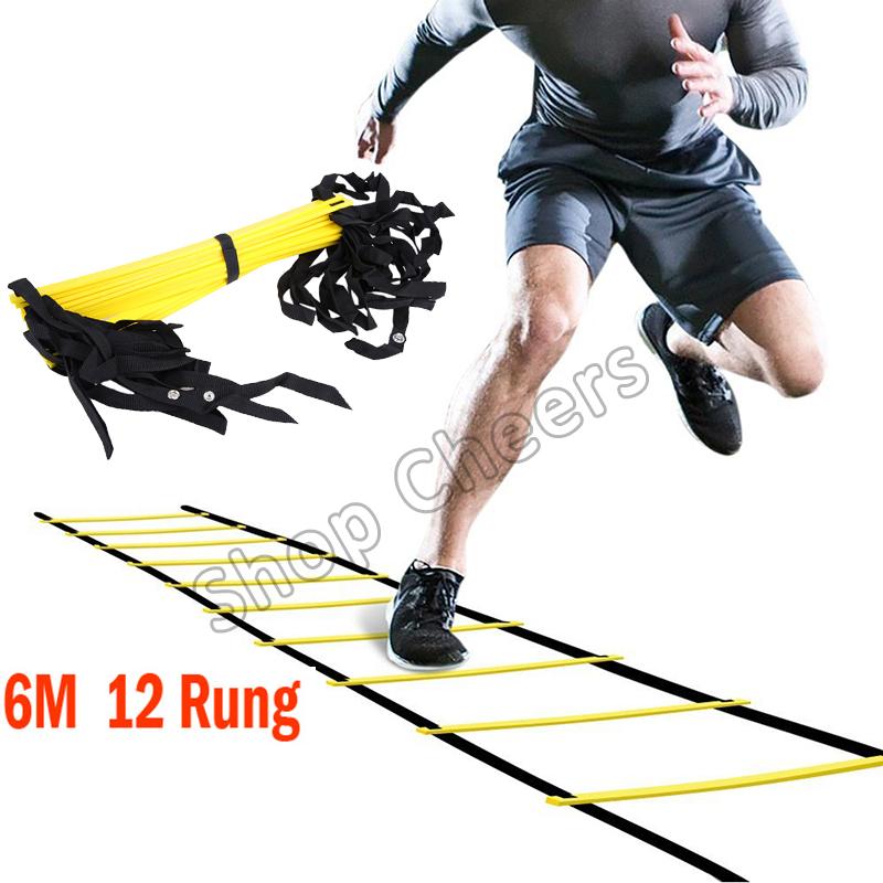 สายรัดความว่องไวบันไดสำหรับการฝึกความเร็วฟุตบอล Training Ladder Agility Ladder 6 Meters 12Rungs For Soccer Speed Training Stairs Soccer Football Speed Training Cheers