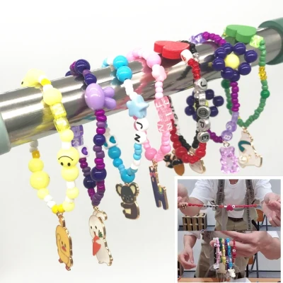 Kpop Bangtan Boys Beads Bracelet Colorful Cartoon Animals Elastic Bracelet Jhope Handmade Jewelry for Girls SUGA Jimin Jin