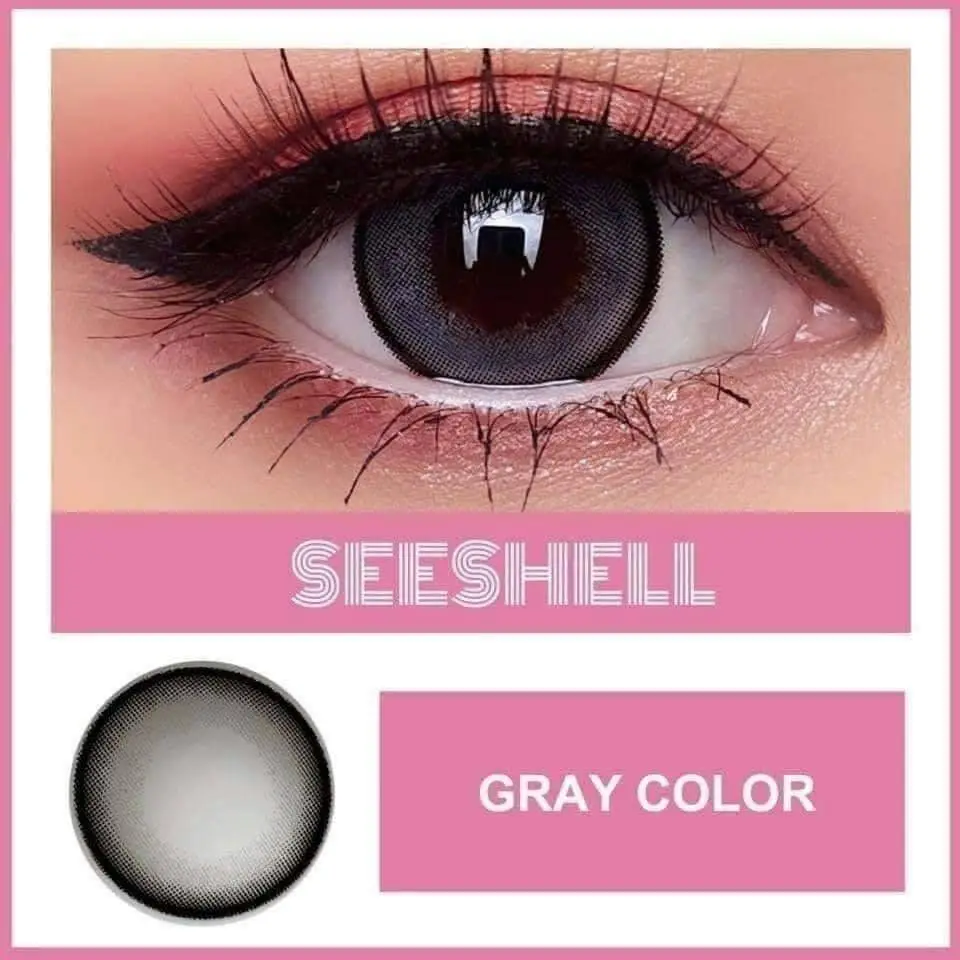 คอนแทคเลนส์ Wink : Seeshell eff18 ตัดขอบ ลายใหม่ล่าสุด ของ Wink สีเทา สีน้ำตาล บิ๊กอาย ขายดีมาก