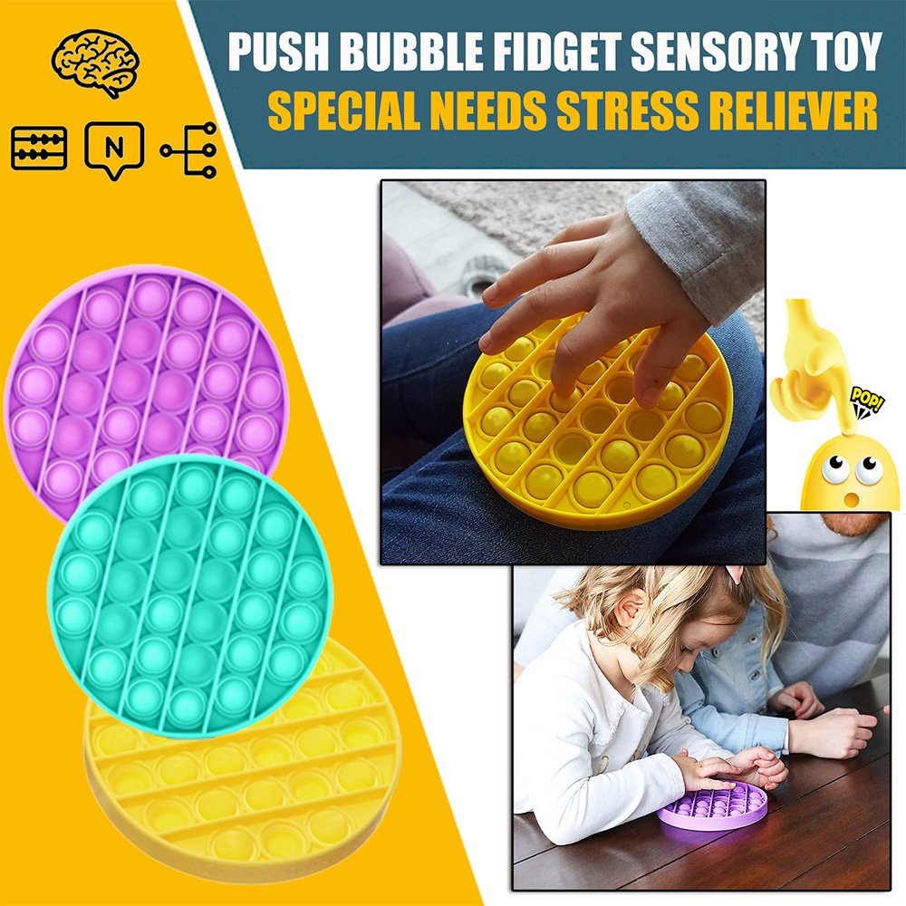 FAN SI Anti-Stress รอบออทิสติกความต้องการความเครียด Reliever บีบของเล่นเพิ่มสมาธิ Push Pops Bubble Sensory ของเล่น Push ฟองเกมการศึกษาของเล่น