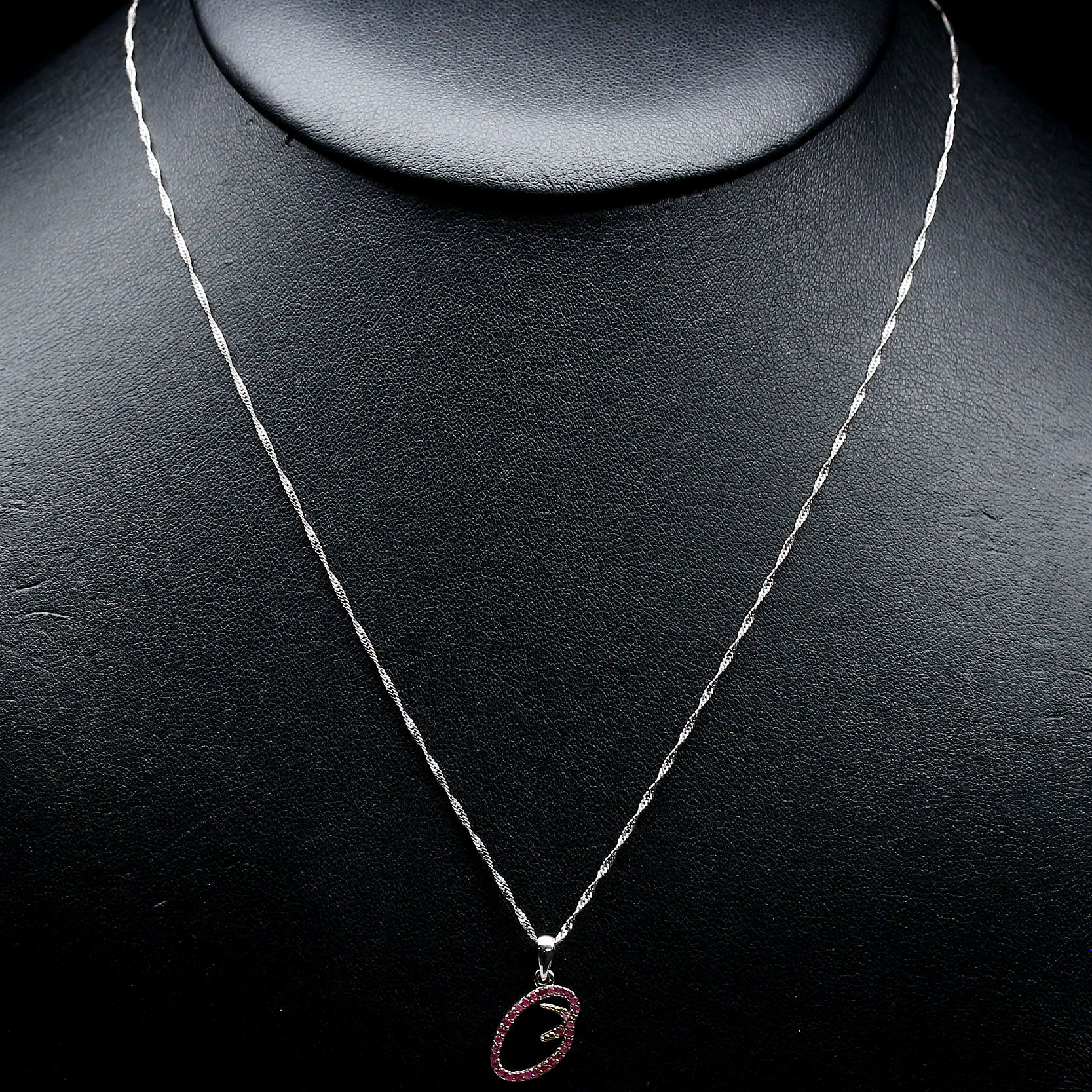 สร้อยคอพล้อมจี้ พลอยแซฟไฟร์ สีชมพู (Pink Sapphire) แท้ธรรมชาติ เงินแท้ 925 ชุบทองคำขาว และ ทอง 14k
