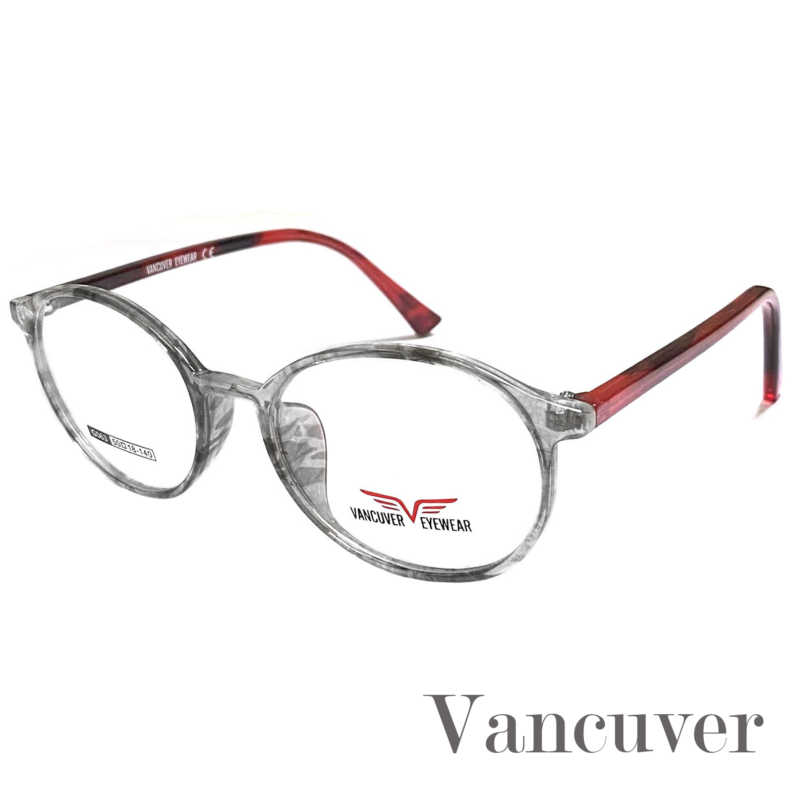 กรอบแว่นตา สำหรับตัดเลนส์ แว่นสายตา Fashion รุ่น Vancuver 063 กรอบเต็ม ขาข้อต่อ วัสดุ พลาสติก พีซี เกรด A รับตัดเลนส์ทุกชนิด