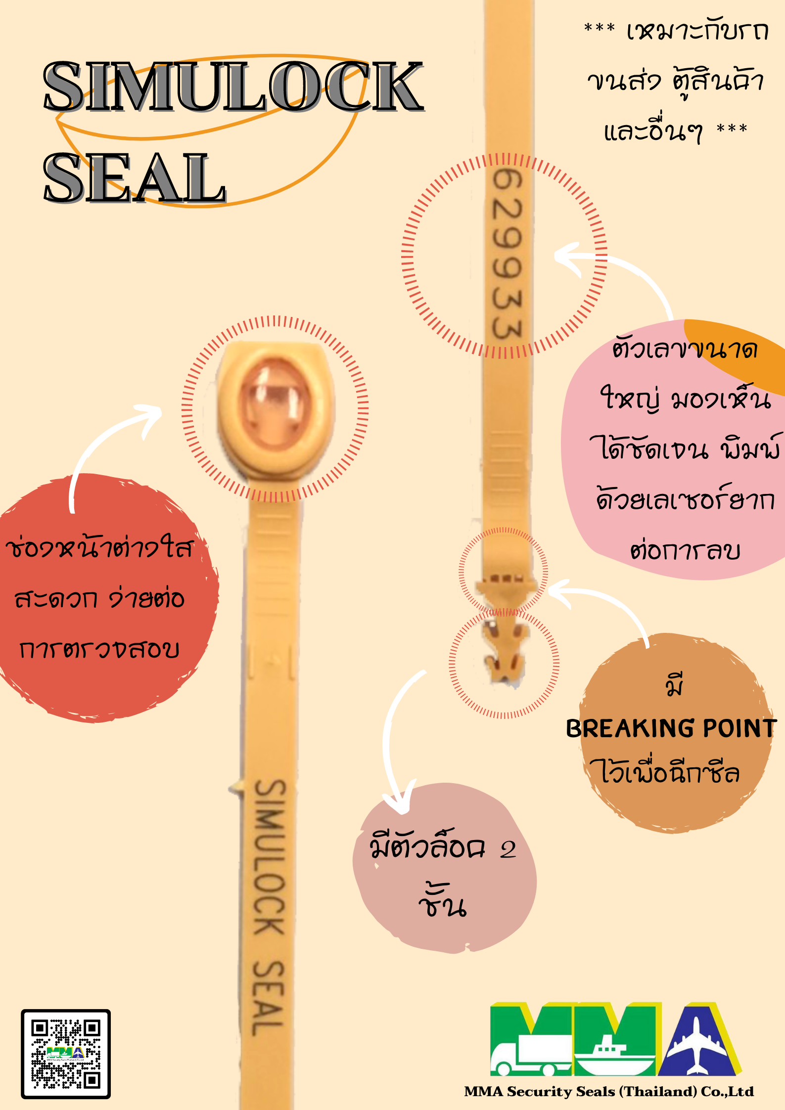 ซีลล็อคตู้ ซีลพลาสติก Security Seal