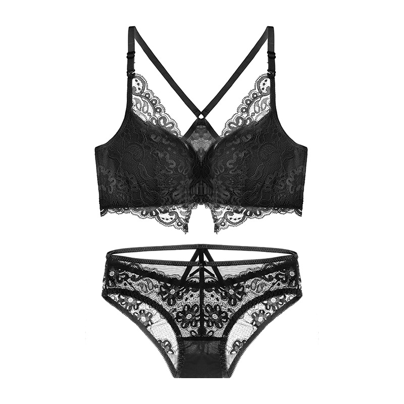 Talisyao Sexy Lace Bras Set For Women Wire Free Womens Underwear Push Up Front Closure 