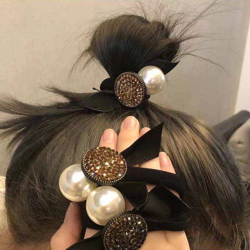 Rhinestone Rubber Band Hair Rope Headdress Temperament Girl Hair