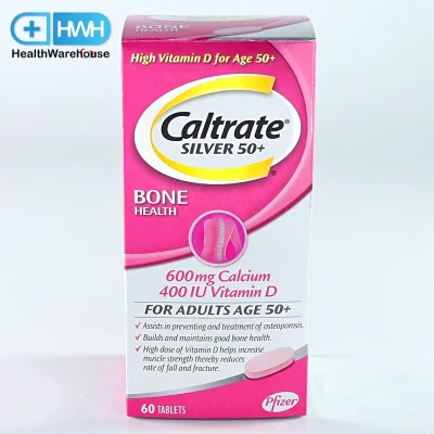 Caltrate Silver 50+ 60 เม็ด 60 Calcium 600 mg + Vitamin D 400 IU สีชมพู 60 เม็ด