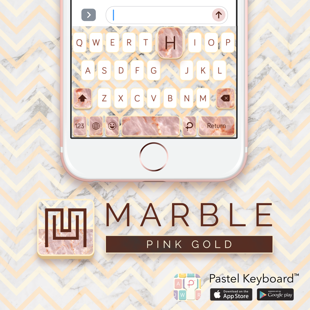 Marble Pink Gold Keyboard Theme (E-Voucher) for Pastel Keyboard App