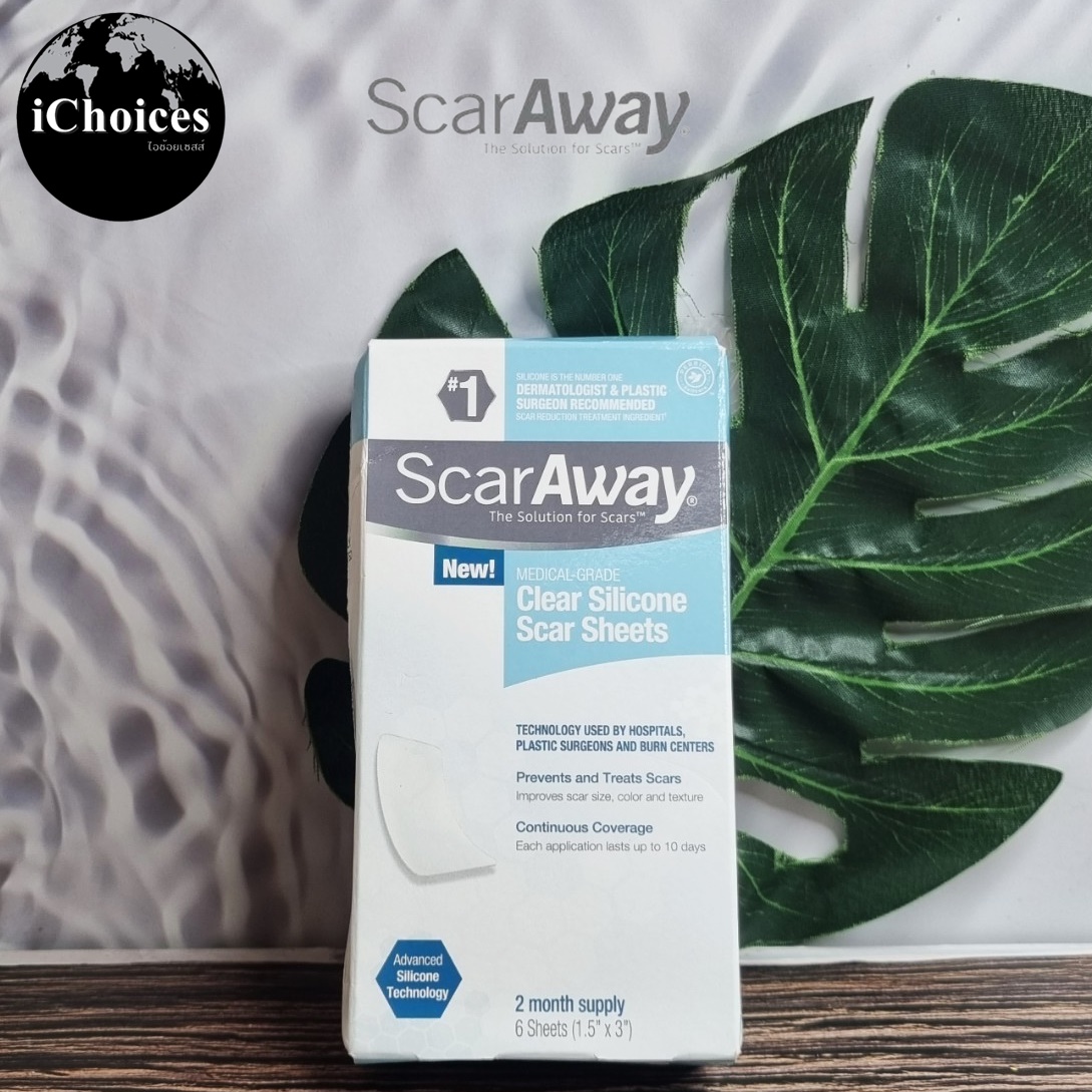 [ScarAway] Clear Silicone Scar Sheets 6 Count แผ่นซิลิโคนใสแปะลดรอย ...