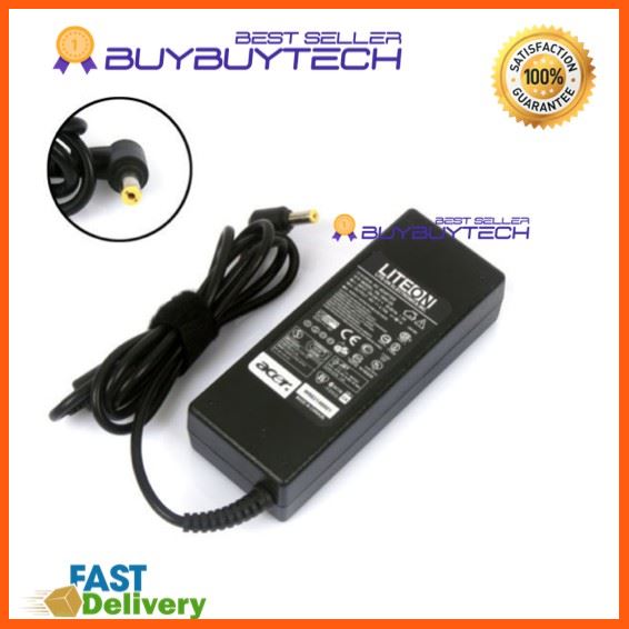 Best Quality buybuytech Acer Adapter 19V/4.74A 5.5 x 1.7mm (Black) อุปกรณ์เสริมรถยนต์ car accessories อุปกรณ์สายชาร์จรถยนต์ car charger อุปกรณ์เชื่อมต่อ Connecting device USB cable HDMI cable