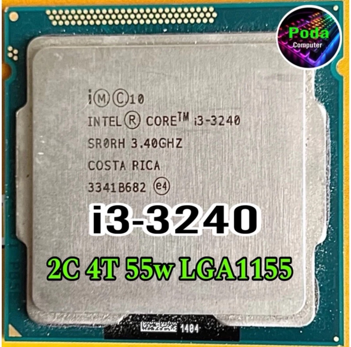 ซีพียู CPU Intel Core i3-3240 3.4GHz 2คอ4เทรด 55W LGA 1155 ฟรีซิลิโคน1 ...