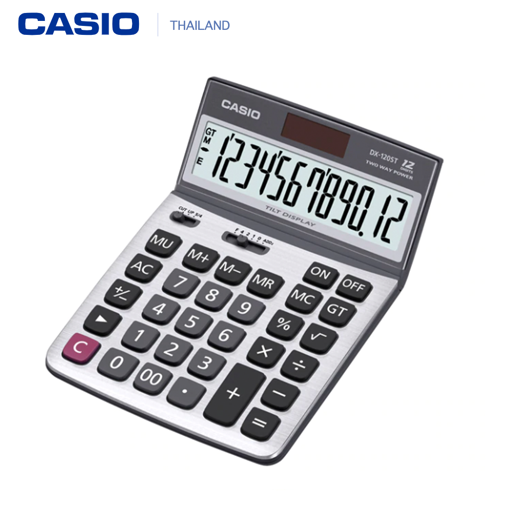 Casio เครื่องคิดเลข DX-120ST หน้าจอปรับระดับได้ ประกันศูนย์เซ็นทรัลCMG2 ปี จากร้าน M&F888B
