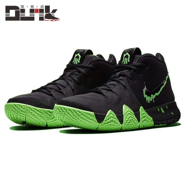 Nikeโอเว่น4รุ่นฮาโลวีนลุงDrewNCAAสีสันสดใส Kyrie 4สีดำสำหรับแมนดารินเป็ดสีดำและสีขาวชายรองเท้าบาสเกตบอล