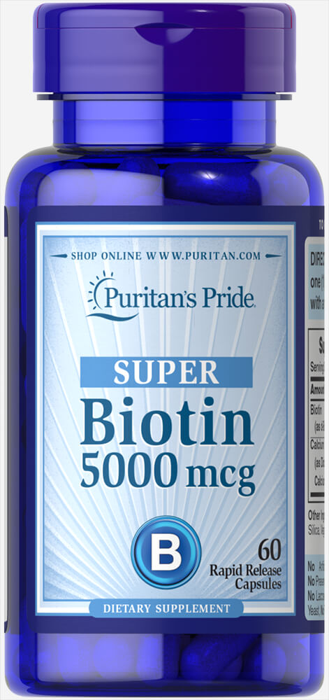 Biotin 5000 mcg,  Puritan's Pride 60 caps Exp.08/2023