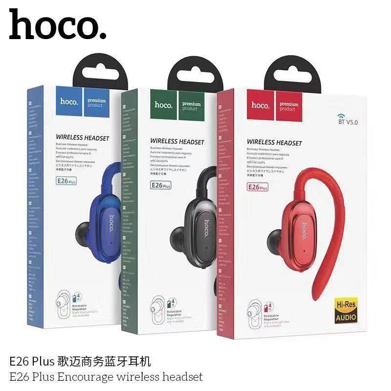 (รุ่นอัพเกรด) Hoco E26 Plus หูฟังบลูทูธไร้สาย แบบข้างเดียว Bluetooth Headset 4.2 ใส่สลับข้างซ้าย-ขวาได้ รองรับทุกระบบ