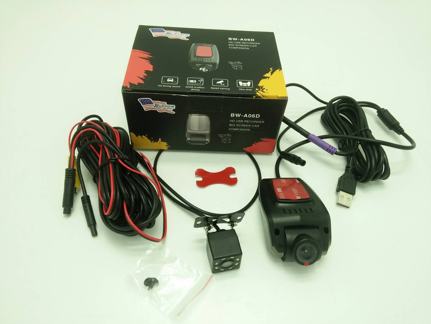 Bluewave USB HD DVR กล้องบันทึกรถยนต์ กล้องหน้าหลัง สำหรับจอแอนดรอย มี