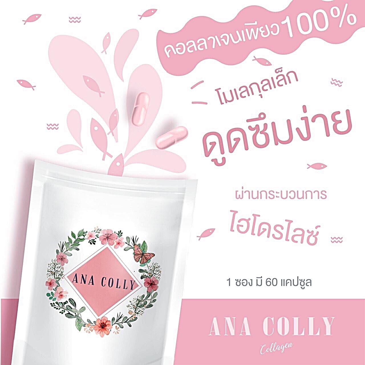 ANACOLLY Collagen อานาคอลลี่ คอลลาเจน คอลลาเจนเปปไทด์ ชนิดแคปซูล 1 ซอง (60 แคปซูล) ส่งฟรี อาหารเสริมเพื่อผิวขาว อาหารเสริมเพื่อผิวสวย วิตามินและอาหารเสริม