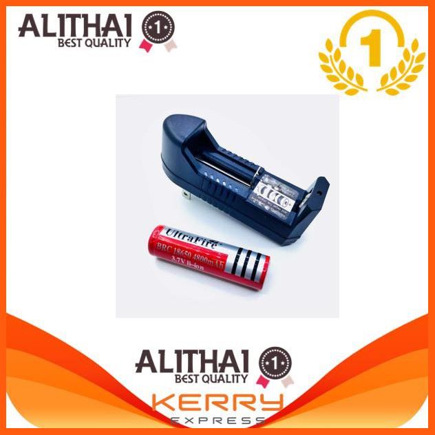 Best Quality alithai Ultrafire ถ่านชาร์ต รุ่น UltraFire 18650 ถ่าน 3.7V 4200 mAh (สีแดง) 1ก้อน ฟรี ที่ชาร์จถ่าน แบบ1ก้อน อุปกรณ์เสริมรถยนต์ car accessories อุปกรณ์สายชาร์จรถยนต์ car charger อุปกรณ์เชื่อมต่อ Connecting device USB cable HDMI cable