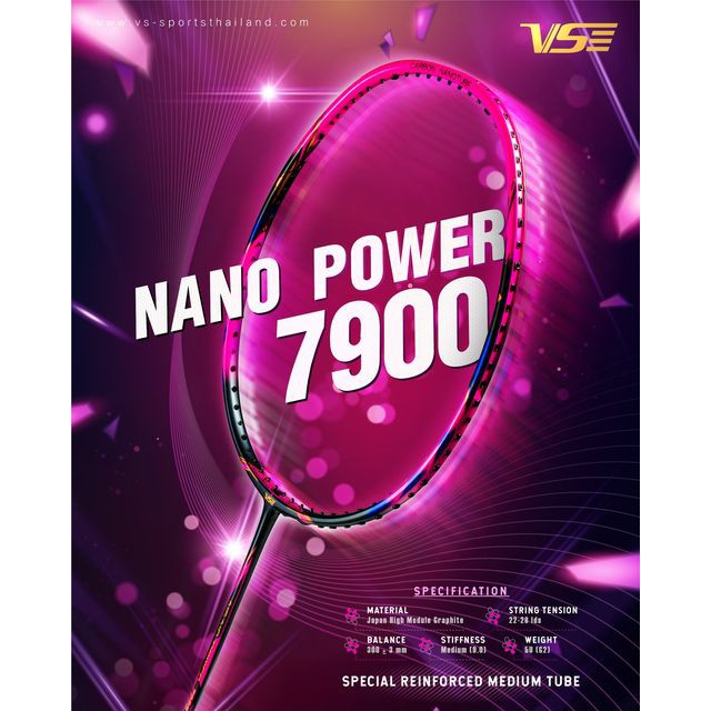 โปรโมชั่น VENSON ไม้แบดมินตัน รุ่น Nano Power 7900 ของแท้ (Power Type) เอ็น+กริป+ซอง ลดกระหน่ำ เอ็น ไม้ แบ ด เอ็น ไม้ แบดมินตัน สาย เอ็น แบดมินตัน ขนาด เอ็น แบดมินตัน