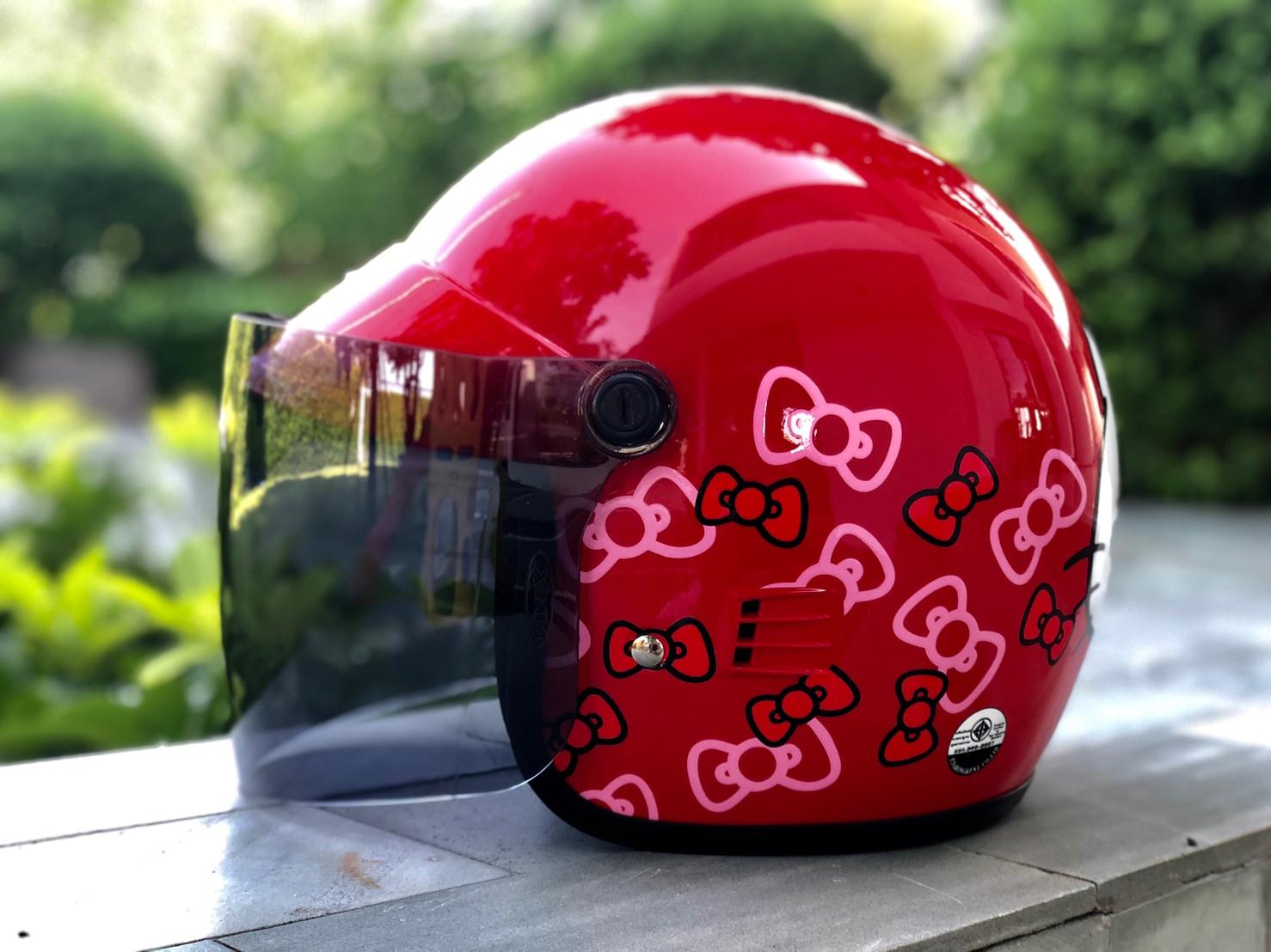 หมวกกันน็อคเด็ก ลายลิขสิทธิ์แท้ HELLO KITTY-KIDS V2 มี 2 สี - Motorcycle Helmets legally licensed 2 CLR