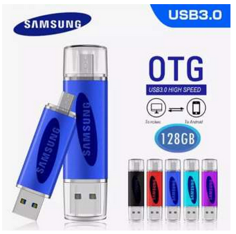 ร้อนขาย SAMSUNG OTG usb แฟลชไดรฟ์ปากกาไดรฟ์ 128 กิกะไบต์ micro usb มาร์ทโฟน pendrive จัดเก็บข้อมูลภายนอกหน่วยความจำติด