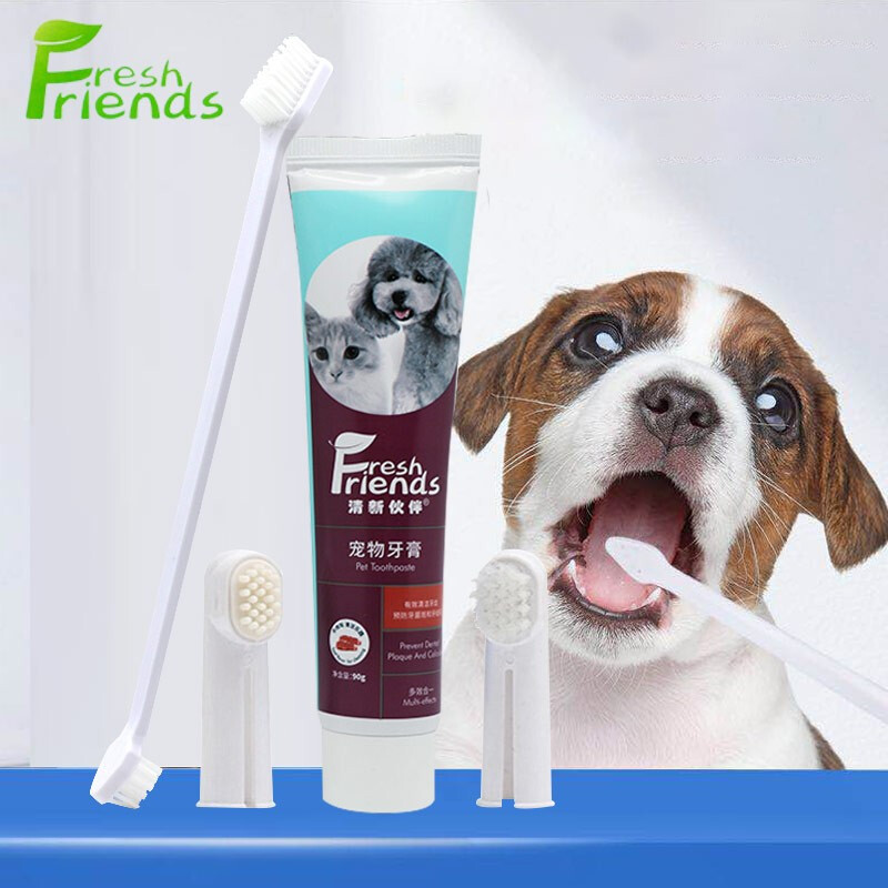 ชุดแปรงสีฟันสำหรับสัตว์เลี้ยงแปรงสีฟันสุนัขรสมิ้นท์แปรงสีฟันแมวชุดแปรงสีฟันสำหรับสัตว์เลี้ยง