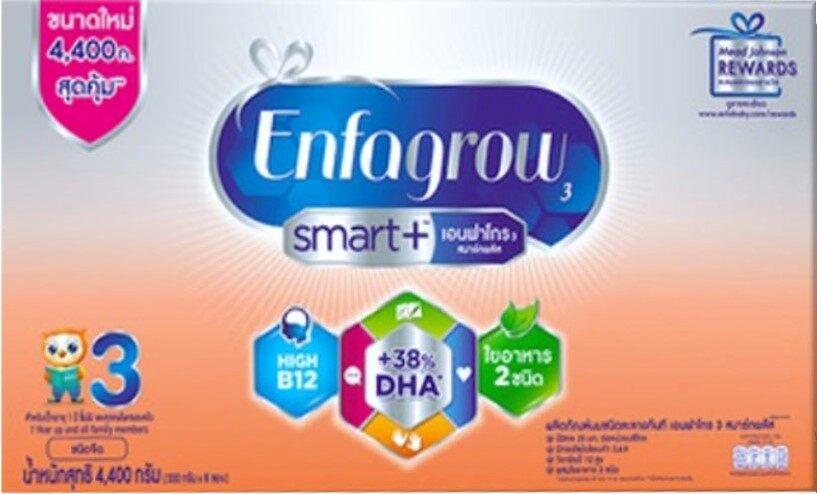 [D] ENFA SMART 4,400 กรัม(550 กรัม จำนวน 8ซอง) นมผงเอนฟาโกร สูตร3 สมาร์ทพลัส เอนฟา สมาร์ท เอนฟาสมาร์ท  Enfagrow smart+ plus นมผง สำหรับเด็ก