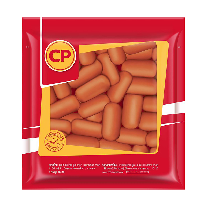 ซีพี ไส้กรอกค็อกเทลรมควันหมูผสมไก่ 500 กรัม/CP French sausage 500 grams.