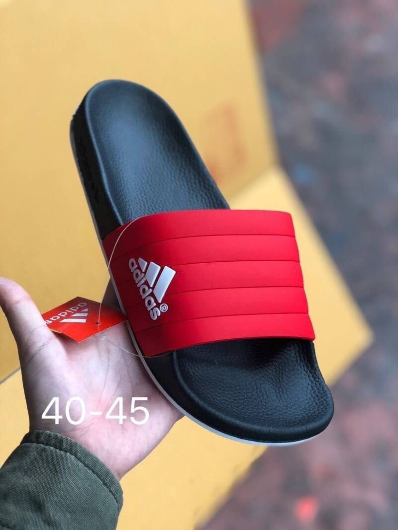 รองเท้าเเตะ adidas_ สีแดง แท้100%