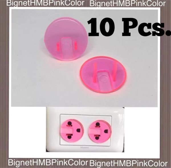 H.M.B. Plug 10 Pcs. ที่อุดรูปลั๊กไฟ Handmade®️ Pink Color ฝาครอบรูปลั๊กไฟ รุ่น-สีชมพูใส-  10,20,3040,50 Pcs. !! Outlet Plug !!  สีวัสดุ สีชมพู Pink color  10 ชิ้น ( 10 Pcs. )