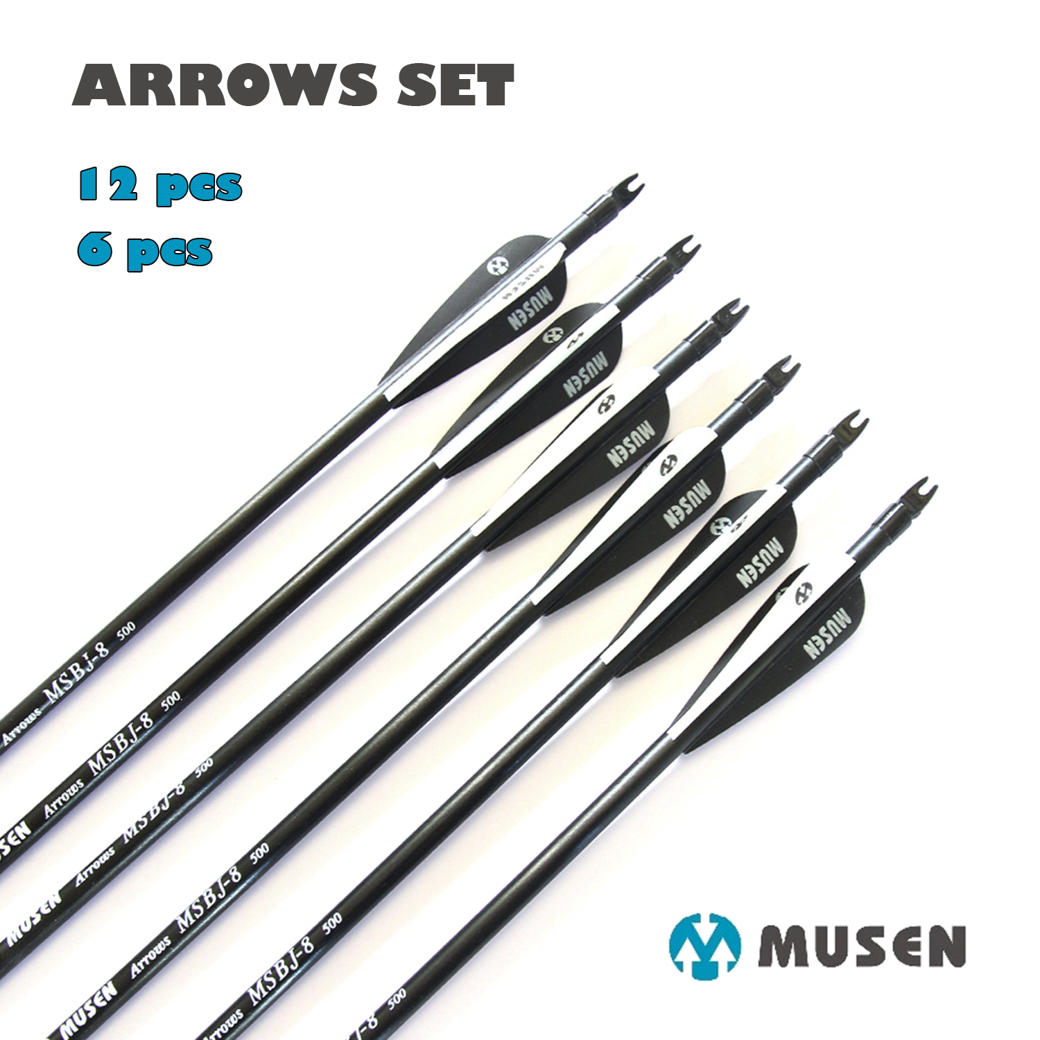 6/12pcs 80cm Spine 500 MSBJ-8 Fiberglass Arrows with Changeable Arrow Head for Compound Bow Target Practice Shooting