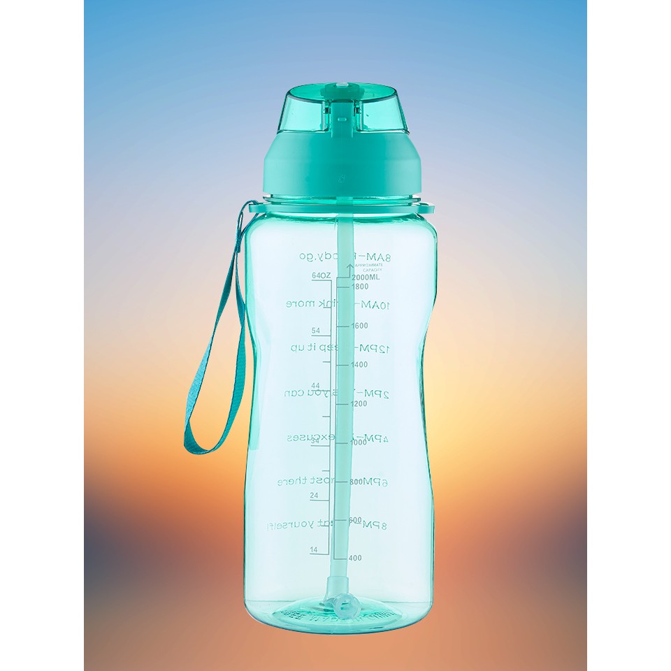 STX ขวดน้ำ 2.2 ลิตร กระบอกน้ำดื่ม มีสเกลเวลาบอกเวลาดื่มน้ำ ขวดน้ำพกพา สไตล์สปอร์ต กระติกน้ำขนาดใหญ่ 2.2L Water Bottle