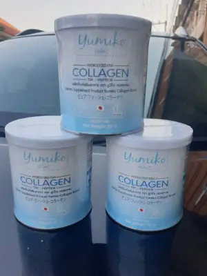 Yumiko Collagen คอลลาเจนเพียว 100% นำเข้าจากญี่ปุ่น 50,000 mg ( 3 กระปุก).