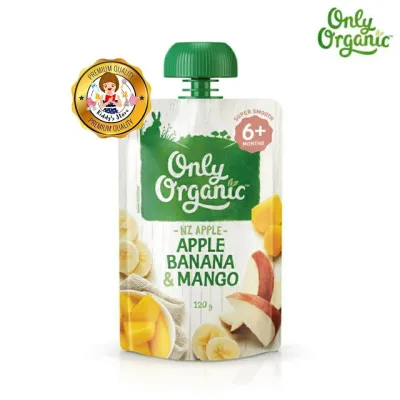 Only Organic แอปเปิ้ล กล้วย & มะม่วง , Organic Baby Foods 6+ Months