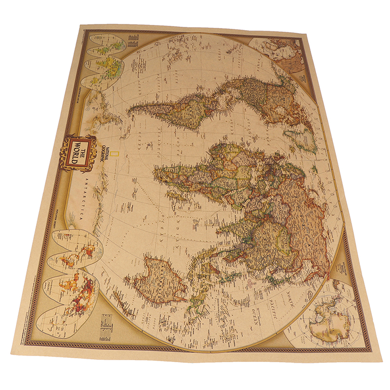 tantuoye MWJ World Map Vintage Matte Paper Kraft Antique Poster Wall ...