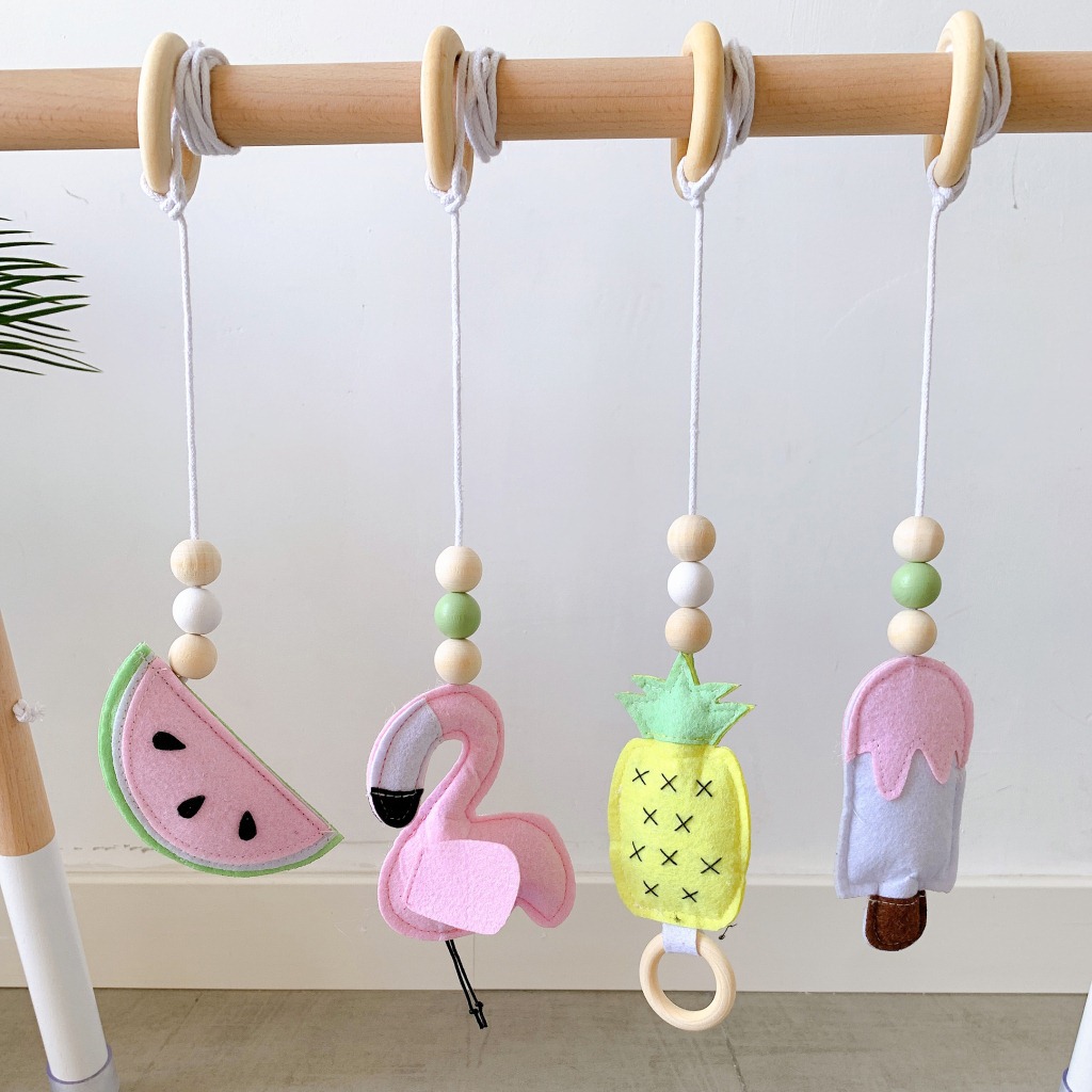Baby Play Gym Frame Wooden Beech Activity Gym Frame Stroller Hanging ...