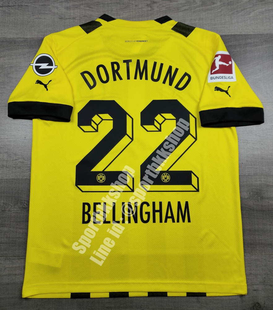 เสื้อฟุตบอล ดอร์ดมุนด์ Home เหย้า 2022/23 พร้อมเบอร์ชื่อ 22 BELLINGHAM ...