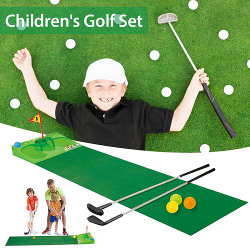 【New】Golf Grass Mat Set ลูกบอลออกกำลังกายในร่มและกลางแจ้งของเล่นกีฬาสำหรับเด็ก