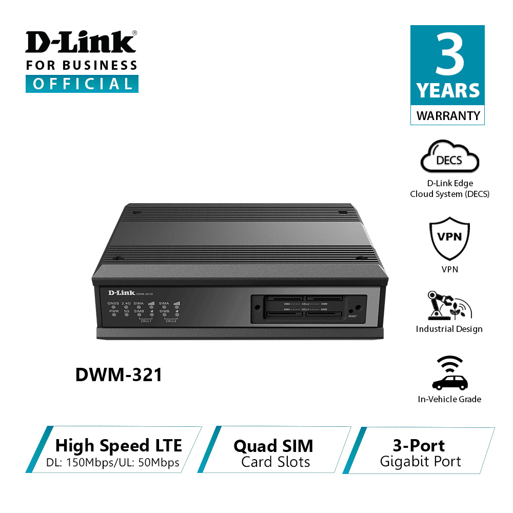 D-Link DWM-321: 4G LTE In-Vehicle Hotspot ราคา 35,130 บาท*ส่งฟรี