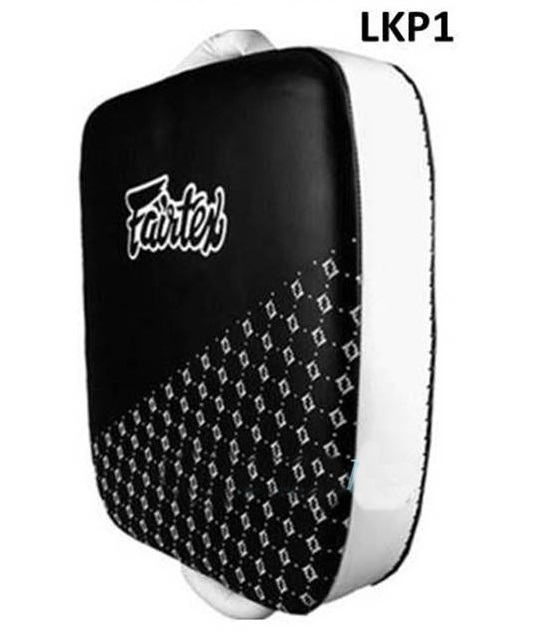 Fairtex Leg Kicking Shield LKP1 Black White  trim for Training Muay Thai MMA K1 เป้าเตะแบบหิ้ว แฟร์เท็กซ์ สีดำ ขอบขาว สำหรับเทรนเนอร์ ในการฝึกซ้อมนักมวย