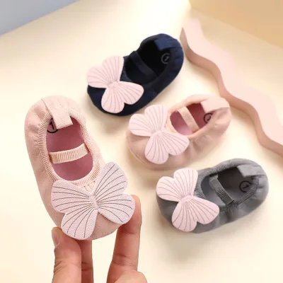 TANFU Anti-Slip Baby Girls Spring Autumn Infant Soft Sole Shoes Toddler Bowknot Shoes Cotton Shoes