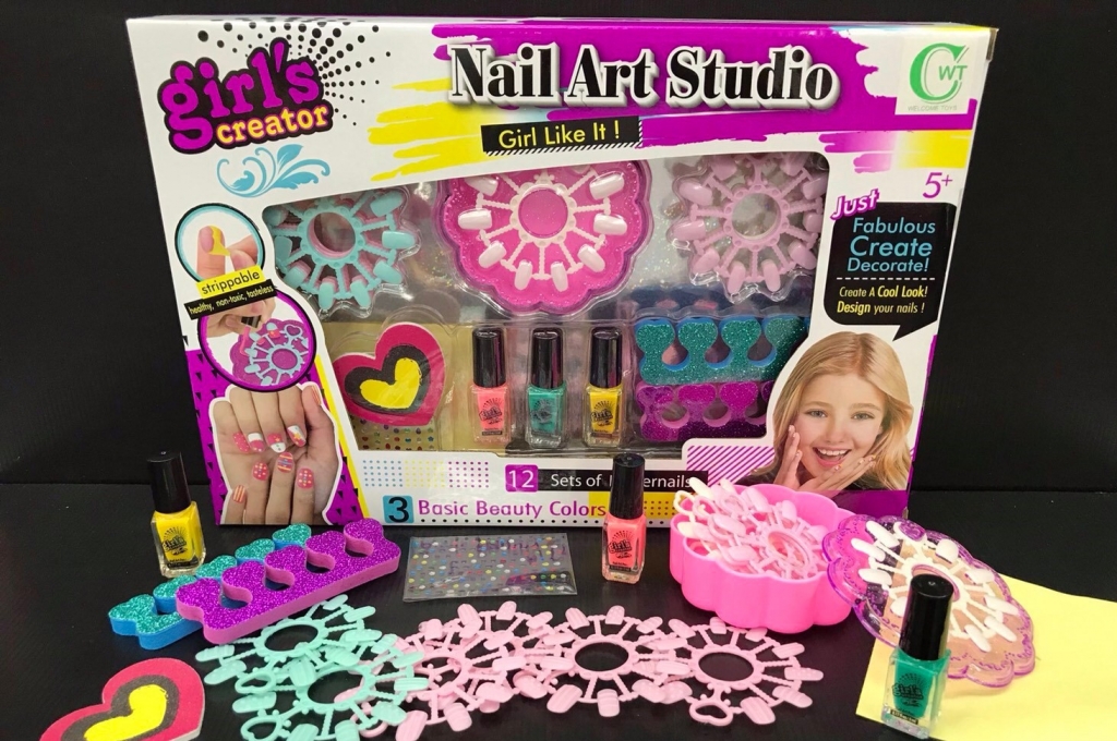 💖ชุดทำเล็บสาวน้อย เล็บปลอม Nail Art Studio พร้อมอุปกรณ์ ของเล่นแต่งเล็บ ทำเล็บเด็ก สีทาเล็บปลอดสารพิษ Kids Toys Store