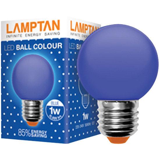 หลอดไฟ LED LAMPTAN BALL E27 1W สีน้ำเงิน หลอดไฟ โคมไฟและหลอดไฟ หลอดไฟ LED LED LAMP LAMPTAN BALL E27 1W BLUE