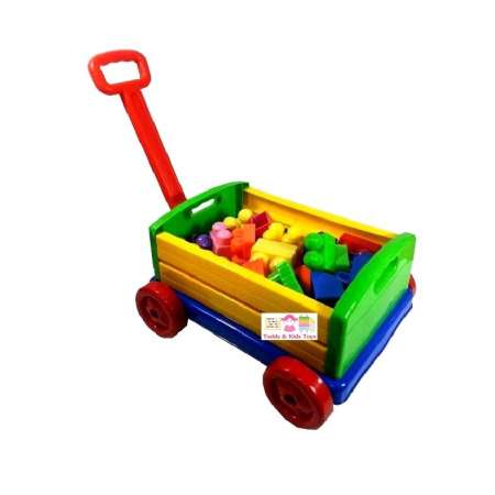 Todds  Kids Toys ของเล่นเสริมพัฒนาการ บล็อกตัวต่อจัมโบ้ 30 ชิ้น พร้อมรถลาก