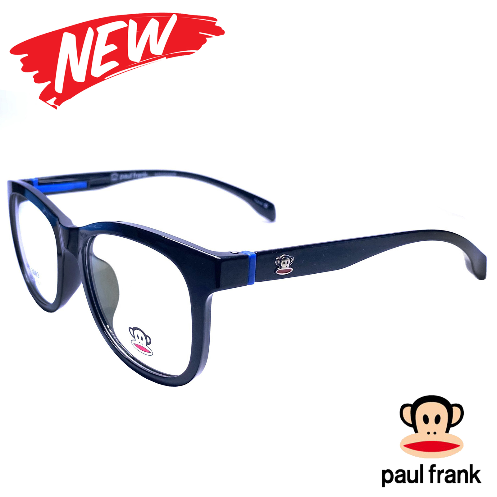 กรอบแว่นตา สำหรับตัดเลนส์ แว่นตาชาย หญิง Fashion รุ่น Paul Frank 3083 กรอบเต็ม ทรงรี ขาข้อต่อ วัสดุ TR 90 รับตัดเลนส์ทุกชนิด
