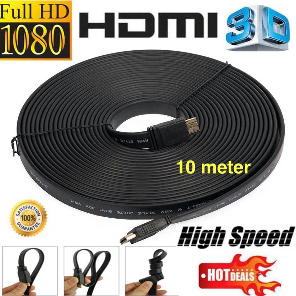 SALE สาย HDMI To 10m เมตร v1.4 แบบแบน #คำค้นหาเพิ่มเจลทำความสะอาดฝุ่น Super Cleanสาย AC PoWer1.8 G-LINGการ์ดรีดเดอร์ Card Readerสายต่อจอ Monitorสายชาร์จกล้องติดรถยนต์