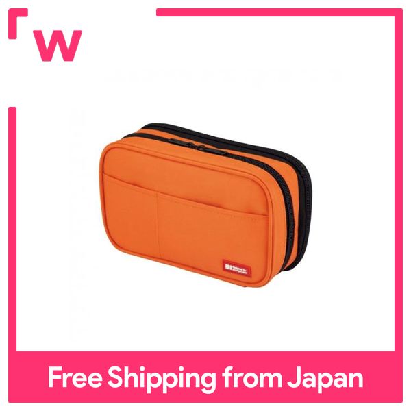 Lihit Lab Pen Case Book Type Double Orange A7555-4